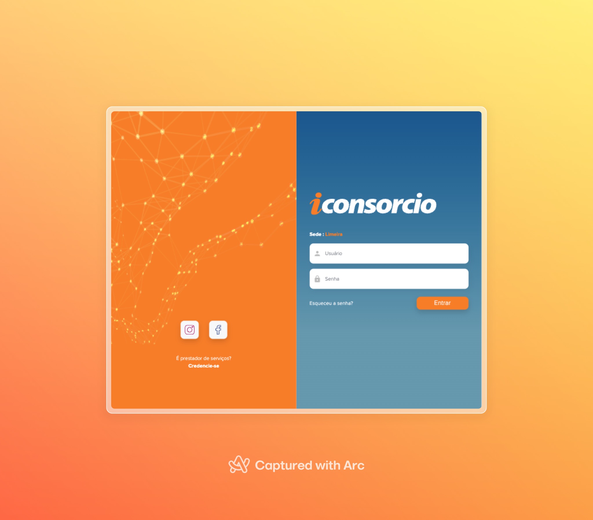 Interface da plataforma de Credenciamento em saúde pública